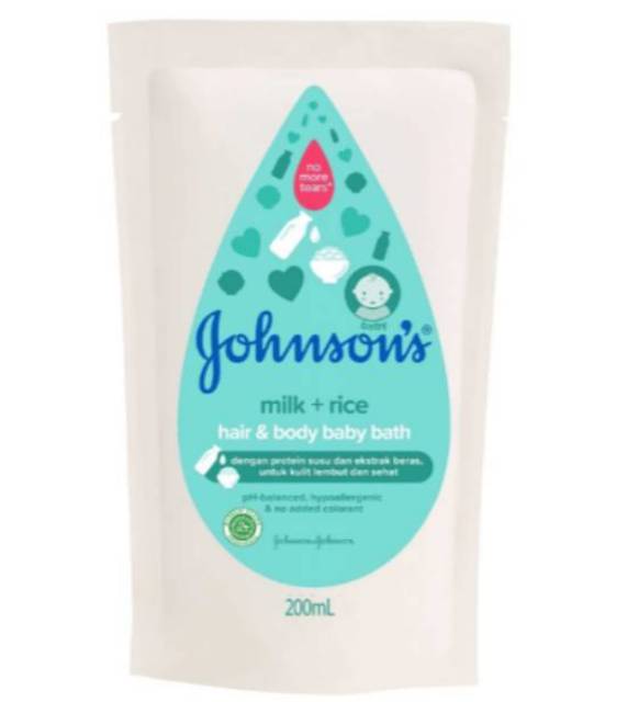 JOHNSON'S Milk &amp; Rice Bath Botol / Refill - 200ml