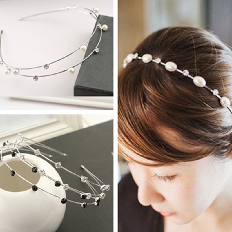 Dream Goddess Double Draining Rhinestone Thin Headband / Fashion Elegant Concise Generous Stone Headwear / Simple Personality Trend Beautiful Hair Accessories