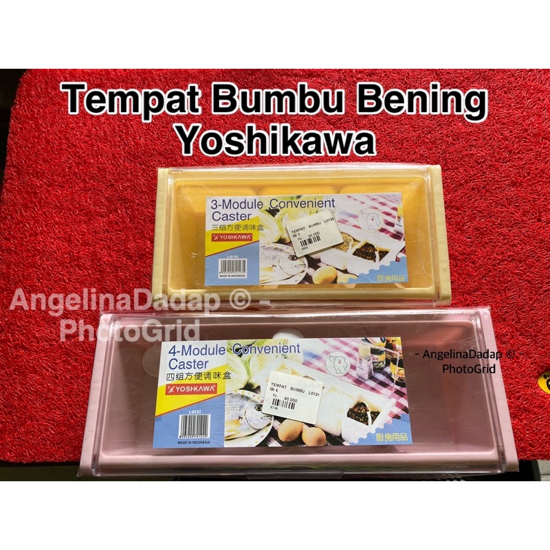 Tempat Bumbu 4 Sekat Yoshikawa Plastik Mika Kotak Bumbu Sekat