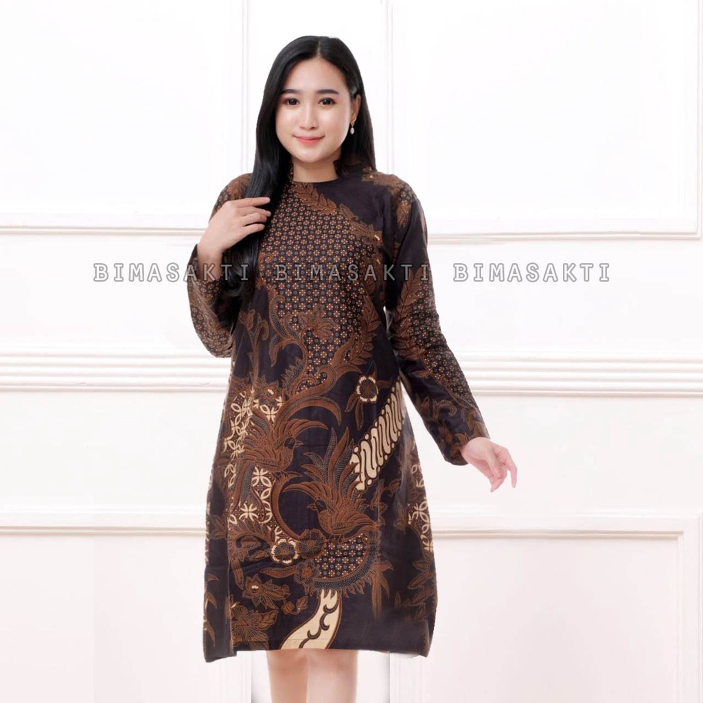 Terlaris Tunik Batik Wanita Modern Seragam Kantor Guru Jumbo Big Size Terbaru | TUNIK BATIK WANITA M L XL XXL JUMBO Bahan Katun Prima