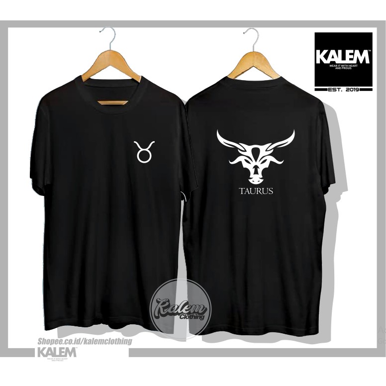 BAJU KAOS DISTRO LOGO ZODIAK TAURUS VECTOR LOGO DADA KIRI - KALEMCLOTHING