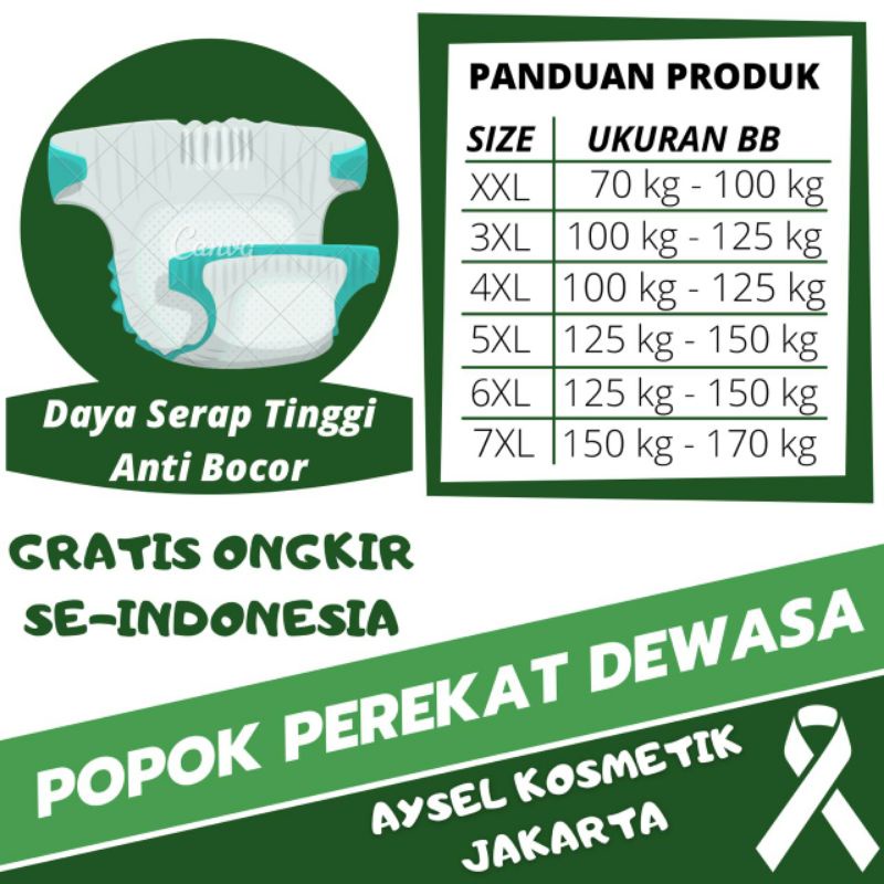 (ECERAN) POPOK PEREKAT DEWASA JUMBO XXL ISI 5 PCS