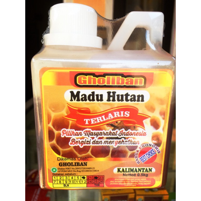 

Madu Hutan Kalimantan Gholiban 0.5kg/ 500 Gr Asli