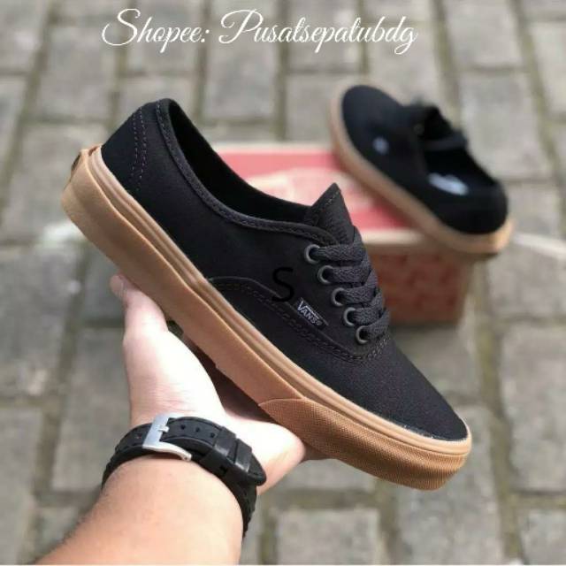 SEPATU VANS AUTHENTIC BLACK GUM WAFFLE DT MADE IN CHINA