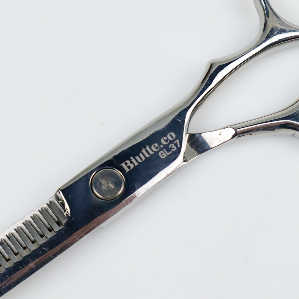 Biutte.co Set Gunting Rambut Sasak &amp; Flat Hairdressing Scissors - GL37 - Silver