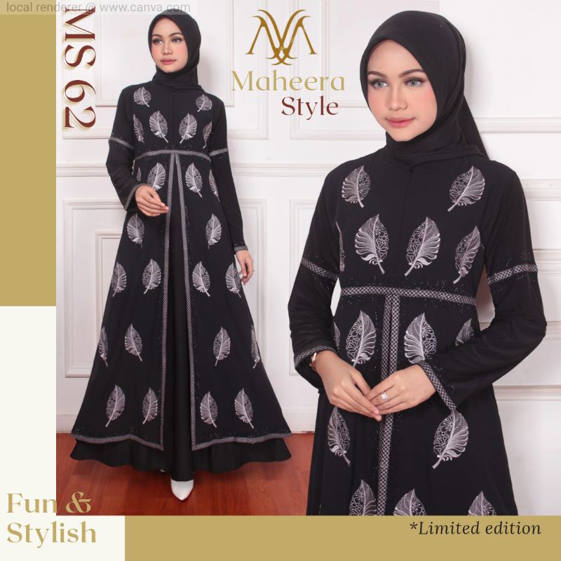 PROMO TOKO BARU!! ABAYA BORDIR PREMIUM || by: Maheera Style