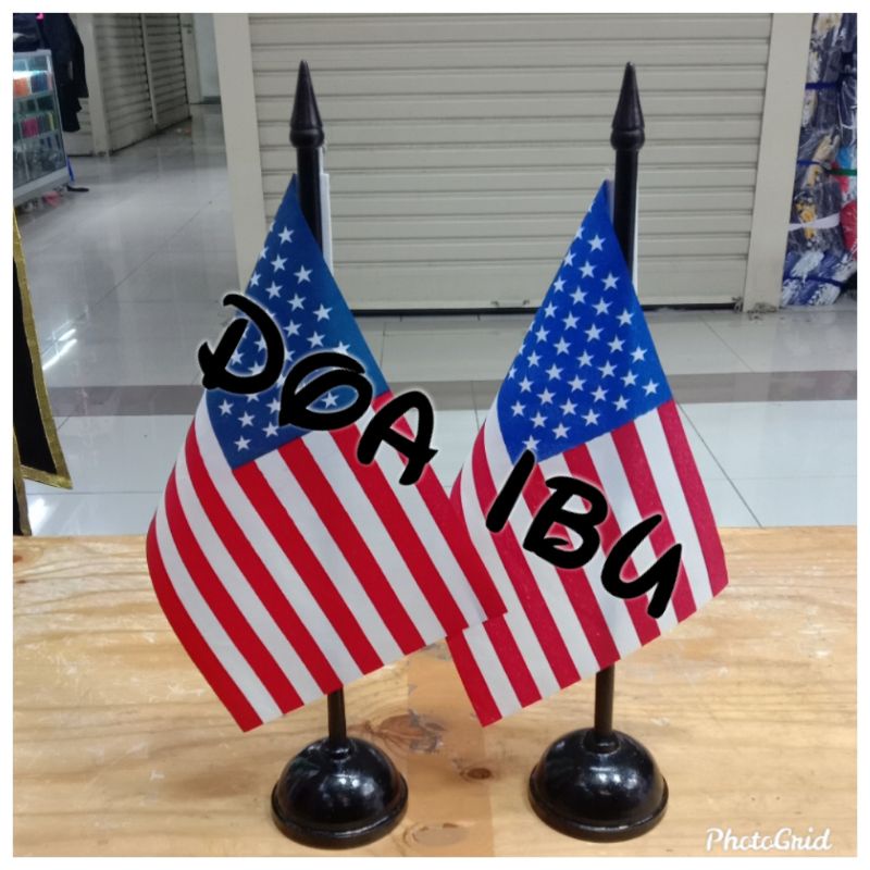 

best seller tiang kayu meja+bendera AMERIKA ready stock