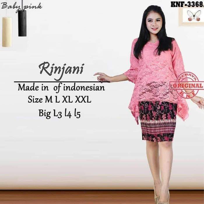 SB Collection Stelan Kebaya Rica Blouse Brukat Dan Rok Plisket Midi Jumbo Batik Wanita