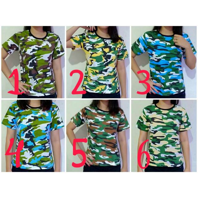 Kaos Army loreng fit to L bahan katun