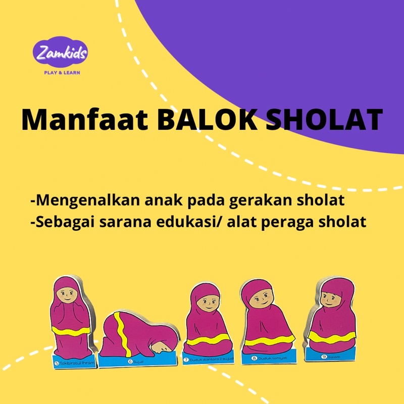 MAINAN BALOK KAYU EDUKASI ANAK BALITA SHOLAT SHALAT