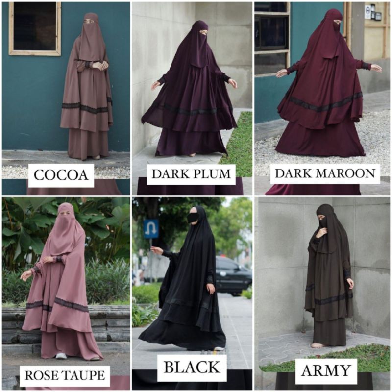 HILYA SERIES BY ZAUHARA | Set Gamis Hilya Zauhara | Gamis Set Khimar Syari MyZauhara