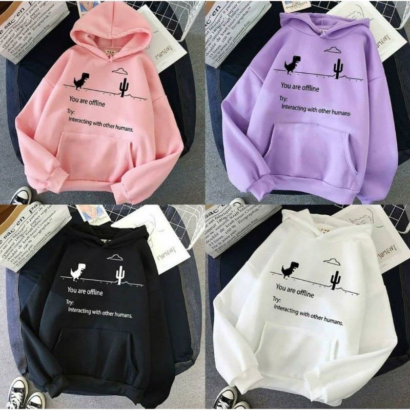 JAKET HOODIE OVERSIZE OFFLINE DINO | SWEATER HOODIE UNISEX KOREAN STYLE | SWEATSHIRT HOODIE OVERSIZE KOREA-3