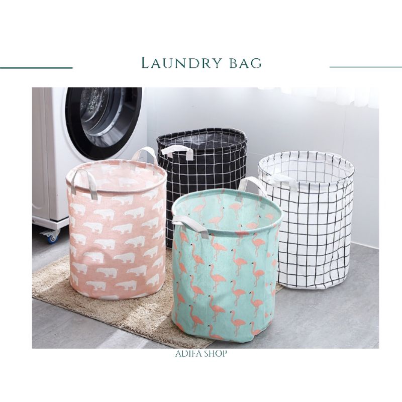 LAUNDRY BAG BULAT - STORAGE BOX - KERANJANG BAJU