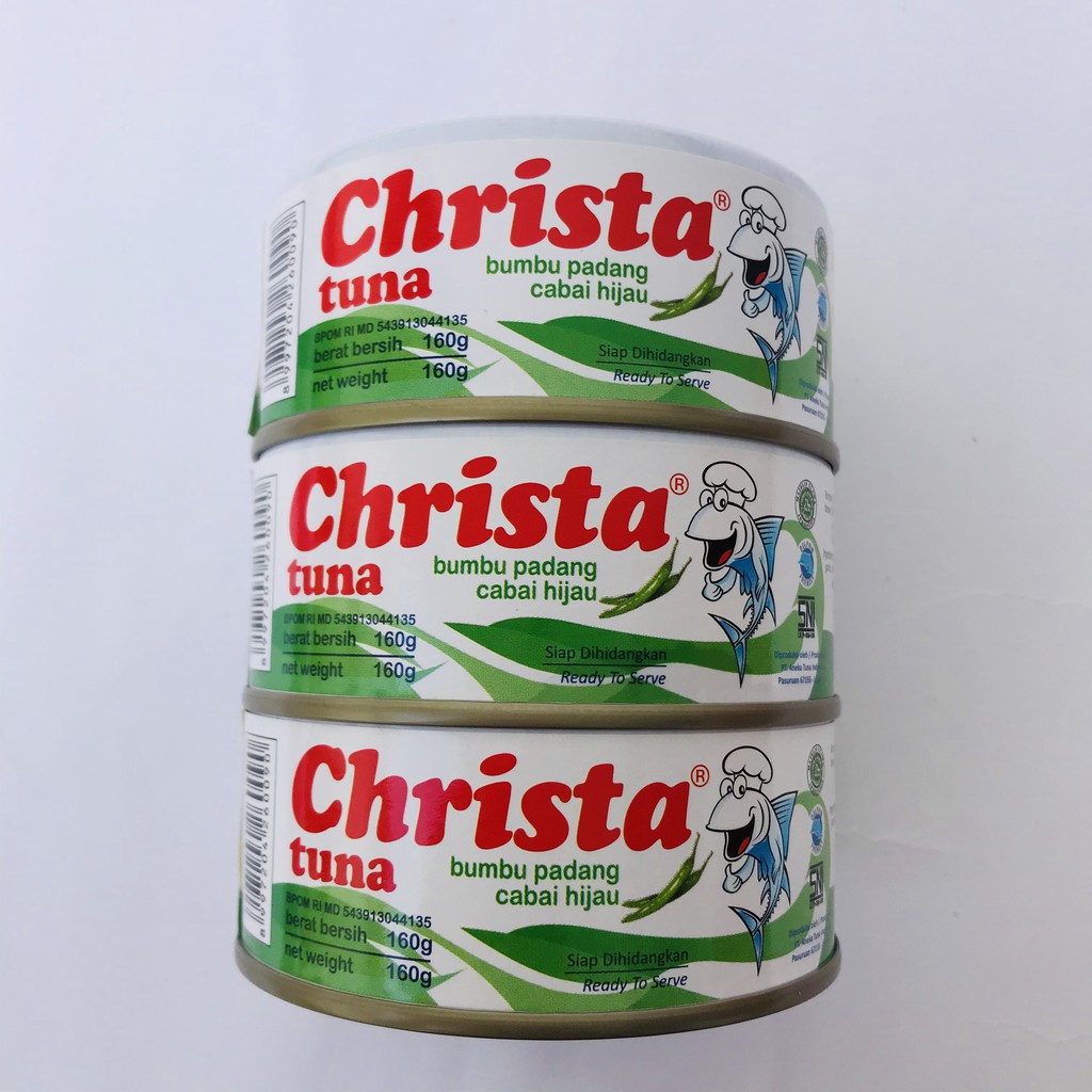 

Paket isi 3-Christa Tuna Padang Cabai Hijau 3 kalengx160g