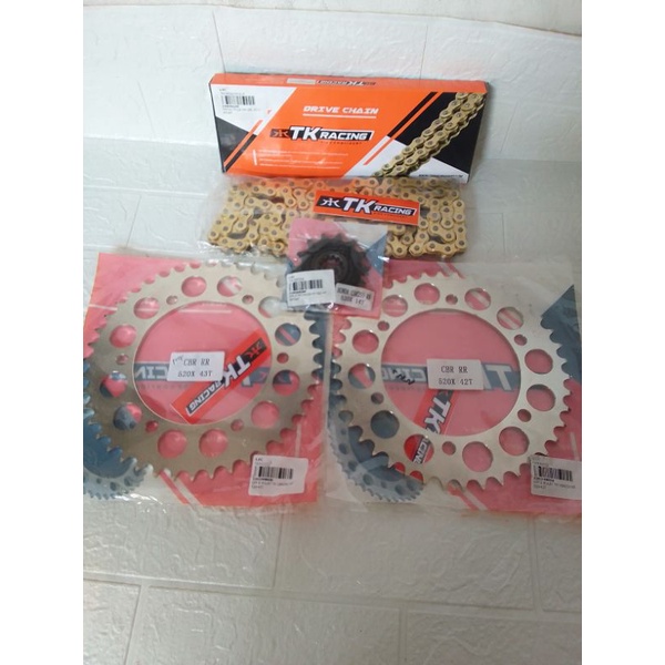 Gear Set CBR 250RR TK Racing Original gir Set TK Racing CBR 250RR Rantai TK Racing Original Gold 520