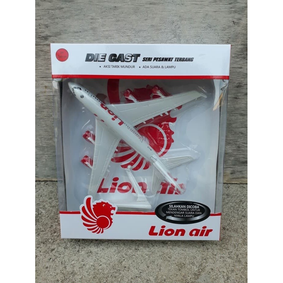 Mainan Diecast Pesawat Terbang Lion Air Pajangan Miniatur Mainan