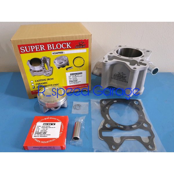 Jual BLOK CERAMIC & FORGED PISTON BRT VARIO 125 & PCX 125 63.00 terbaik