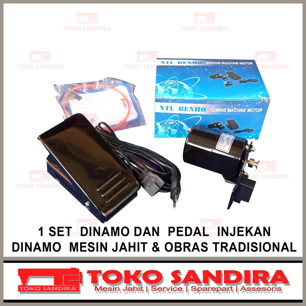 DINAMO MESIN JAHIT/DINAMO MESIN OBRAS/MESIN JAHIT TRADISIONAL/KLASIK  NTL BENHO HF-100 SEWING MACHIN