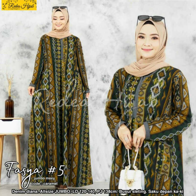 Gamis Jumbo Fasya#5 Denim Diana Original Redea