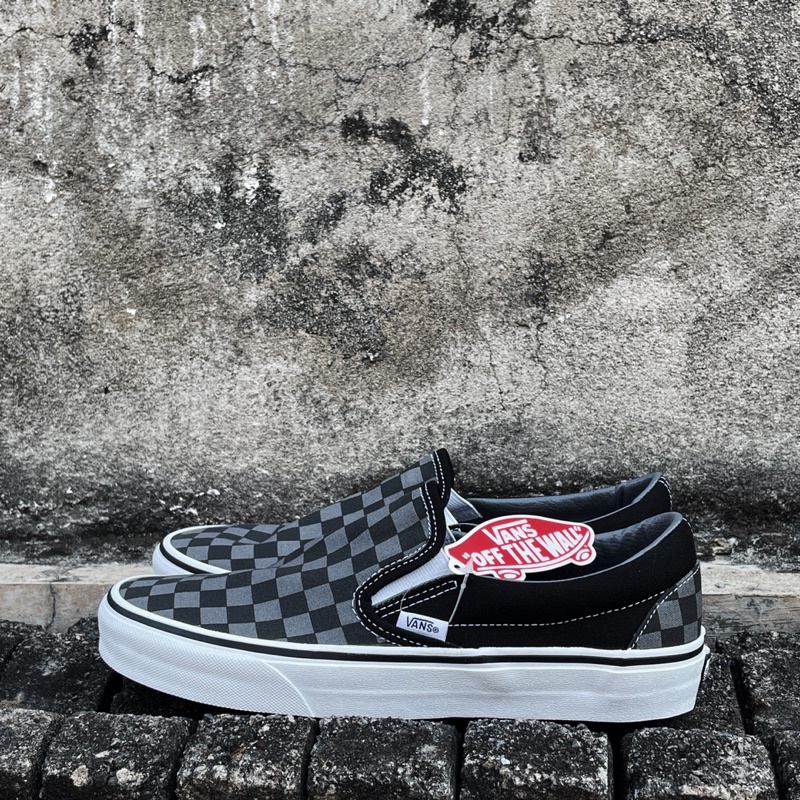Sepatu Vans Slip On Pewter Chekerboard 100% Original Resmi PT Navya