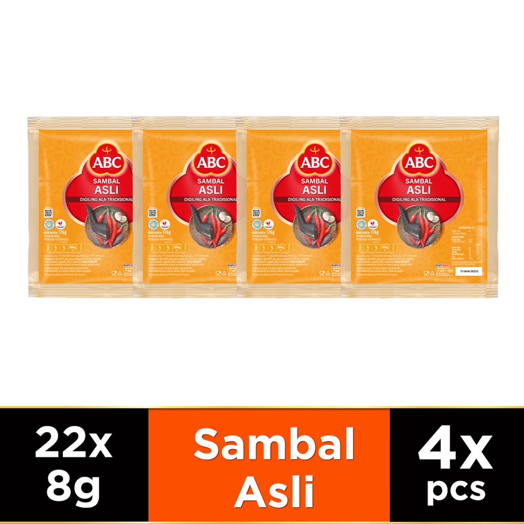 

ABC Saus Sambal Asli 22 x 8 g - Multi Pack 4 pcs