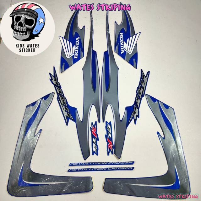 Striping Decal Polet Sticker honda tiger 2007 2008 tiger revo tiger kapal biru full list body standa
