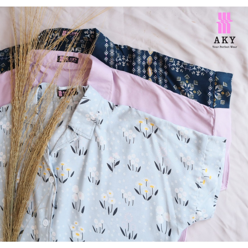 OUTFITME - Kemeja Hawaii Summer Rayon Motif Wanita Rayon (M-XXL)