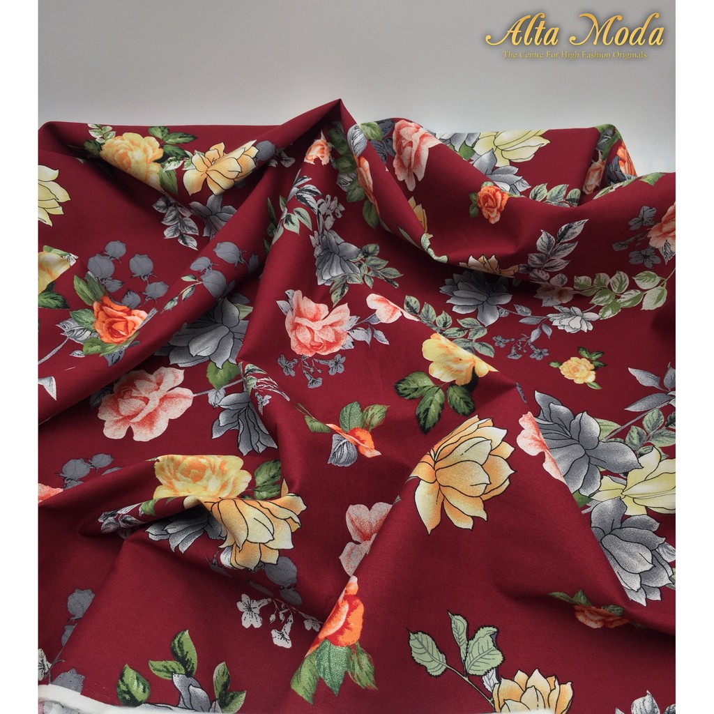 

Alta Moda Katun Motif Fancy Floral - Red Kain Premium (1M)