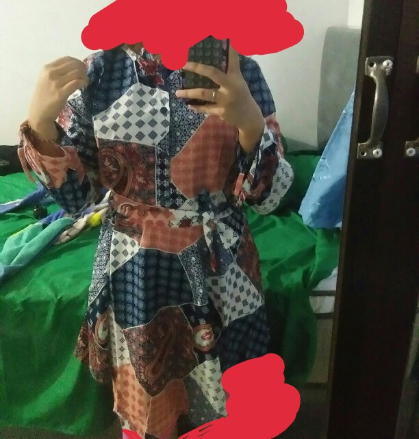 Bl - 9455 Tunik Batik Lengan Panjang Wanita