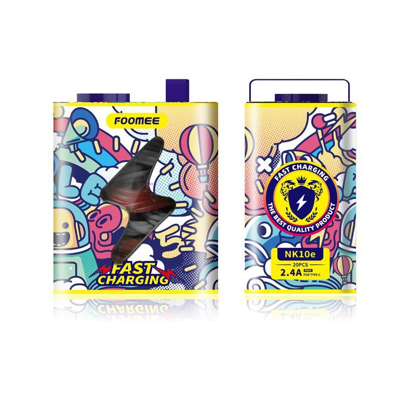 Kabel Data Foomee NK10E For TYPE-C ( Perpcs / Eceran ) 2.4A 100Cm Fast Charging