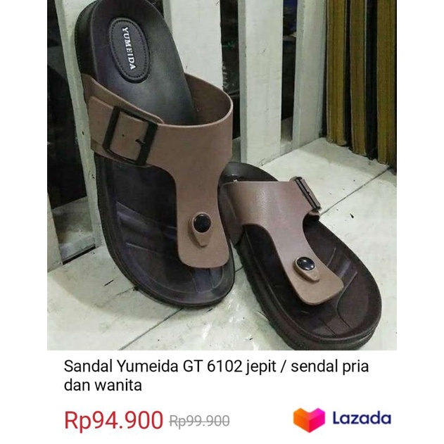 (COD)Size 38-43 Sandal Jepit Karet Pria Yumeida 6102 Gesper bisa digeser