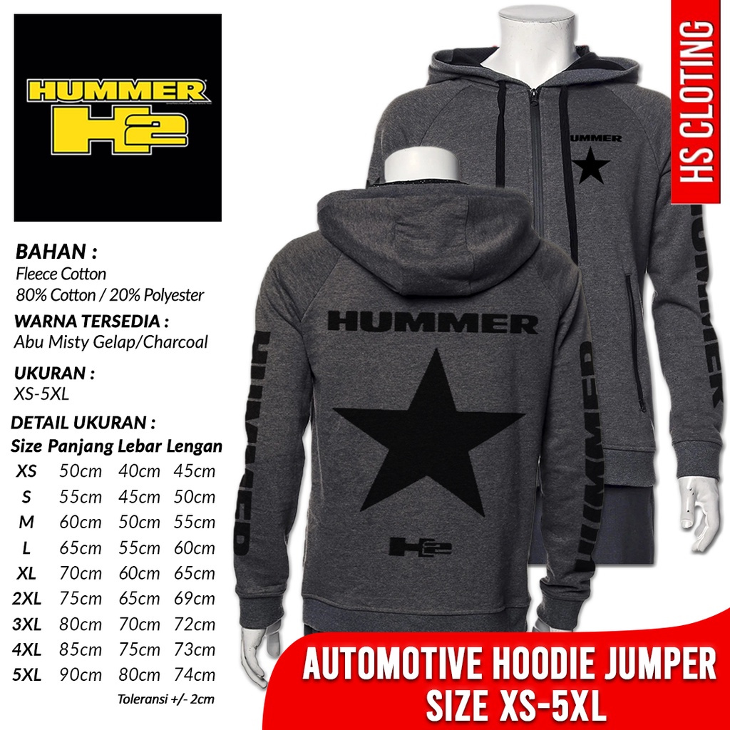 Jaket Mobil XS-5XL HUMMER H2 SUV Military Jeep Limousine Adventure Cars Hoodie Zipper Resleting Baha
