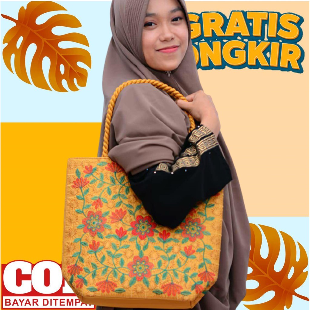 Tas Bordir Murah, Tas Selempang Full Bordir, Tas Bordir Motif Bangkok, Tas Bordir Keninian