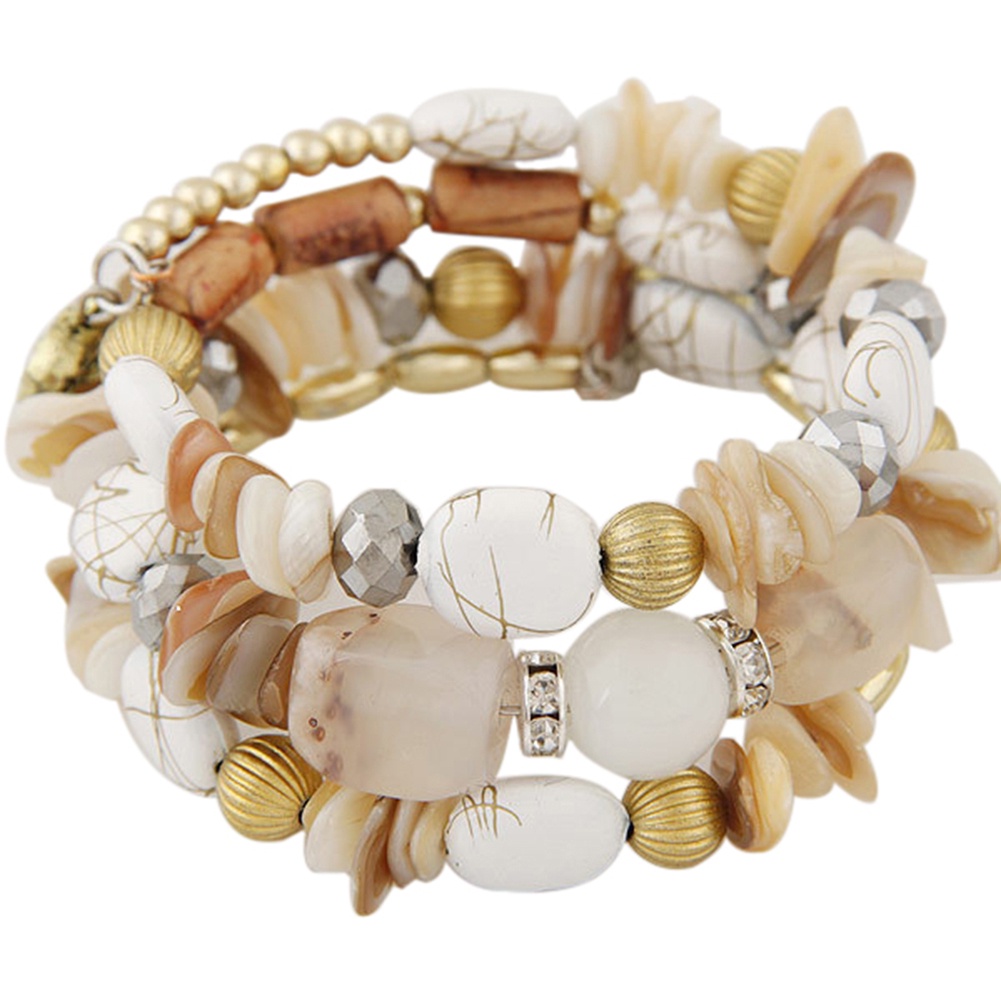 Hu Hu Hu Hu Hu Alat Bantu Pasang Kacamata♡ Gelang Tangan Manikmanik Kaca Multi Layer Gaya Etnik Bohemian Untuk Wanita