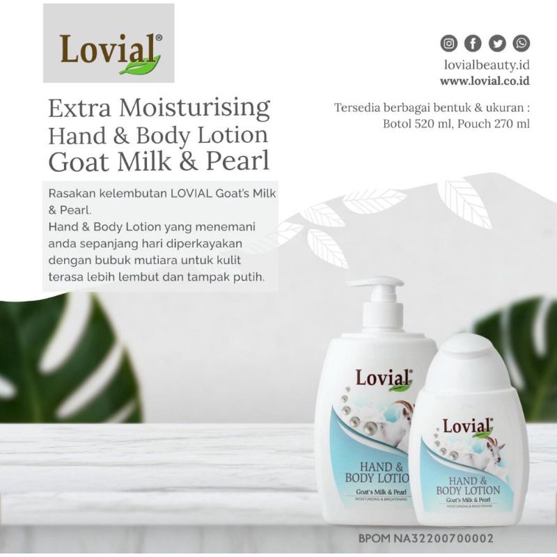 LOVIAL GOATS MILK & PEARL BODY LOTION PUMP 520 ML