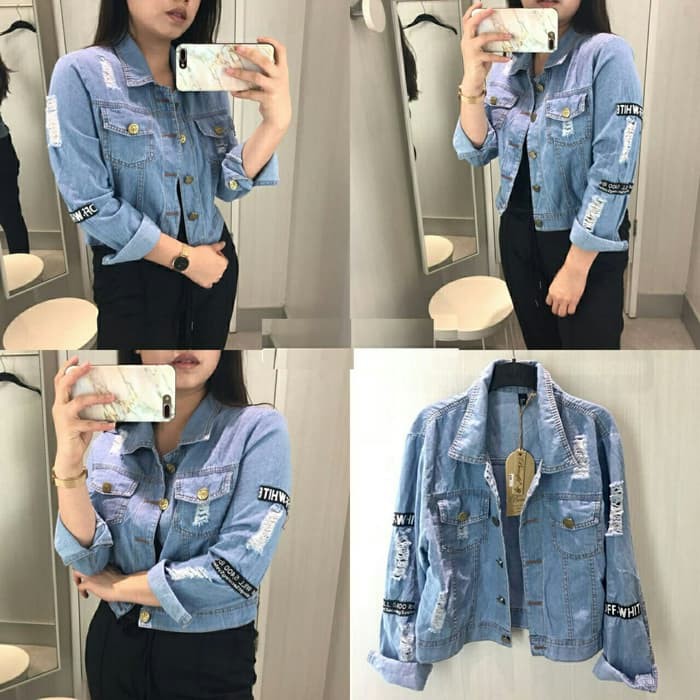 Jaket Levis Jeans Denim All Size Xxl Xxxl Oversize Jumbo Biru Muda Wanita Hot Item Terbaru Staylish