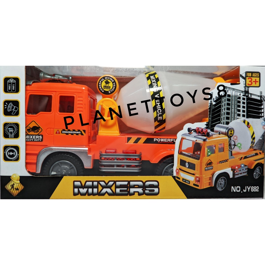 Mainan Mobil Truk Molen Mixer Bump and GO Besar Varian