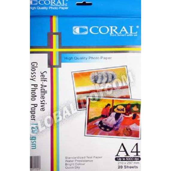 

BEST SELLER CORAL GLOSSY PHOTO STIKER PAPER 120GSM A4