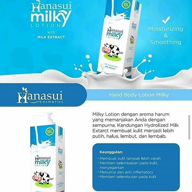 HANASUI (BPOM) Milky Lotion with Milk Extract-lotion susu hanasui (VALENSIA)