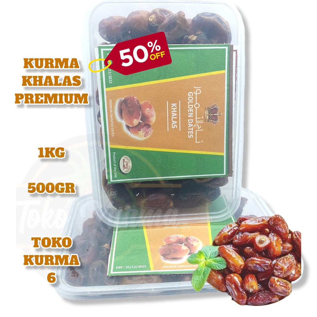 

Kurma khalas premium 500GR + FREE BOX MIKA