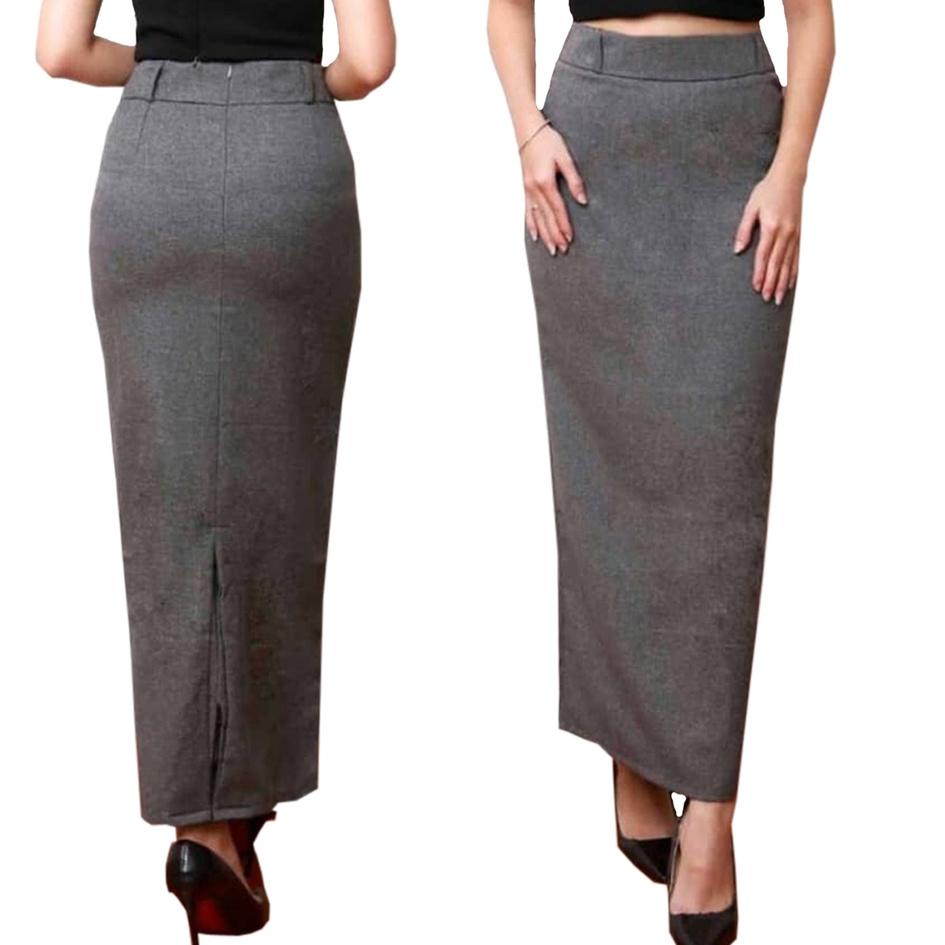 ➲ Rok Kerja Panjang Hitam Span Biron Kipas Bahan Formal Kantor Rok Sepan Rok Kerja Kantor Rok Span R