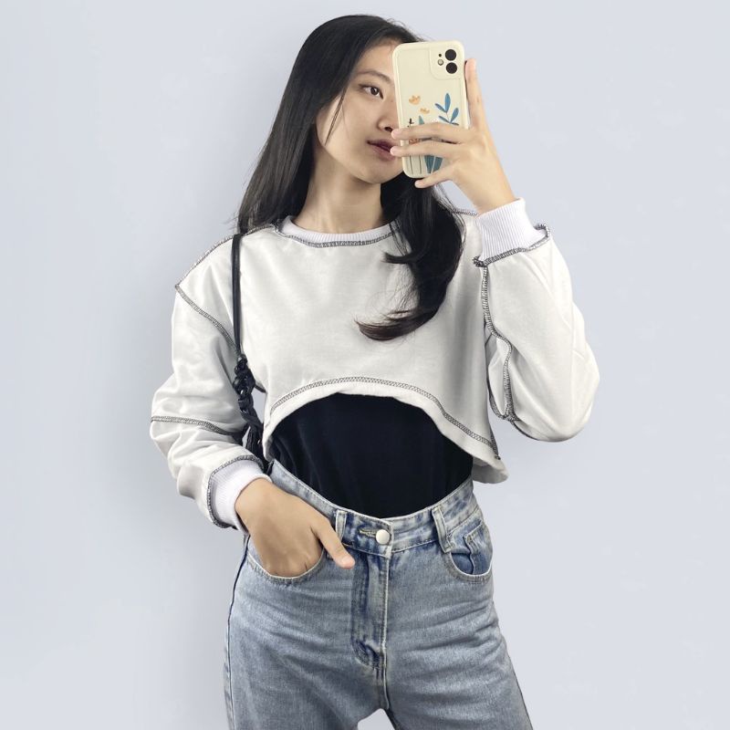 JAKET ERSA CROP SWEATER | sweater wanita