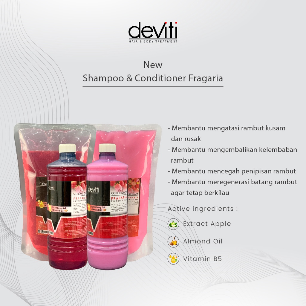 Deviti Refill Hair Conditioner Fragaria 1L Perawatan Rambut Kusam