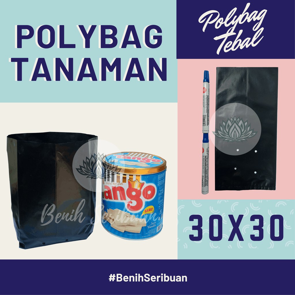 Polybag Tanaman 30x30 Plastik Polibag Tebal Awet Polibek 30 x 30 Semai Benih Bibit Sayur Sayuran