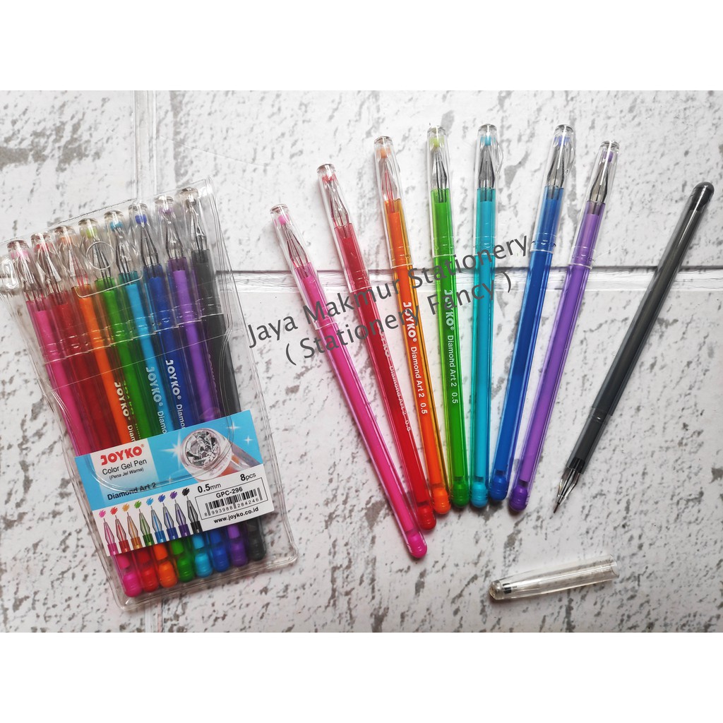 Pen gel Diamond Art 2 Joyko GPC-296 set 8 warna