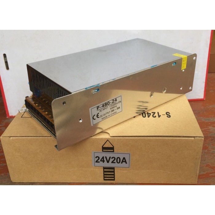 Adaptor 24V 20A Power Supply Switching LED Jaring 20 Ampere 24 Volt DC