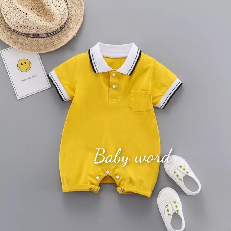 ROMPER KERAH New Bahan Catton 100%Adem-Kuning