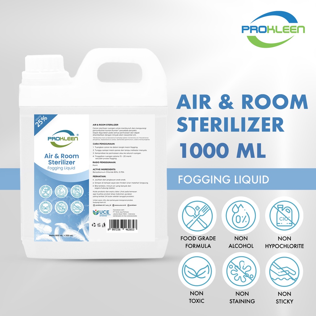 PROKLEEN Fogging Liquid Disinfektan FOOD GRADE Disinfectant Antiseptik 1L