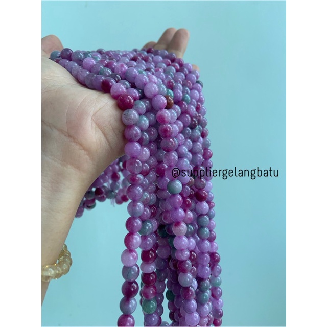 bahan batu purple manau 8mm bahan akik impor rare ungu manao bacan