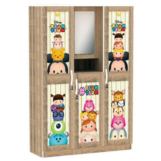 UNINDO LEMARI  PAKAIAN 3  PINTU  TSUM TSUM WDM 12235 TSM 